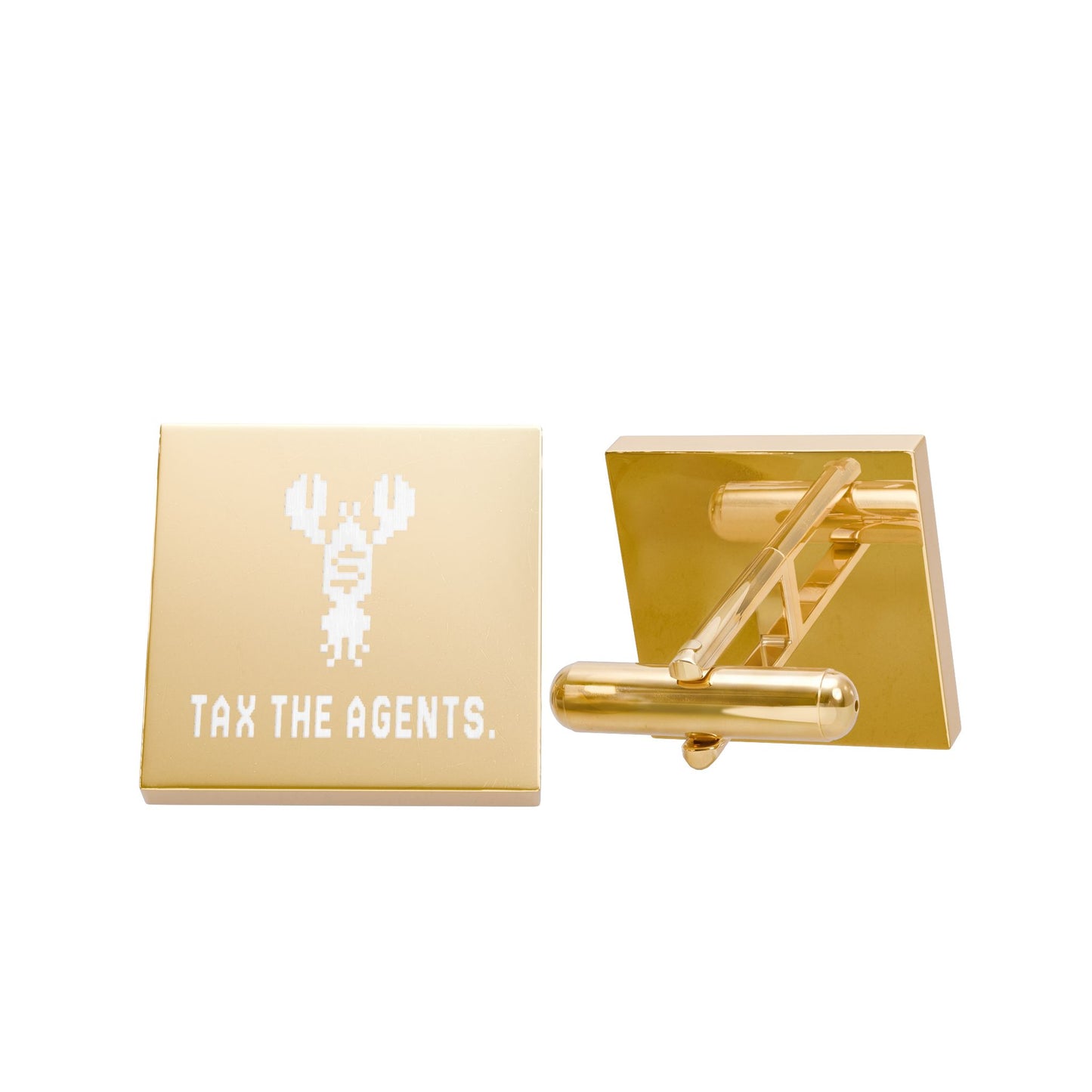 Tax The Agents — Laser Engraved Square Cufflinks (Silver or Gold)