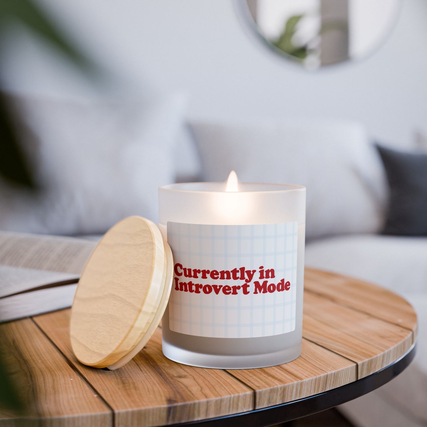 Currently in Introvert Mode Candle – 11oz Frosted Glass Self-Care Gift