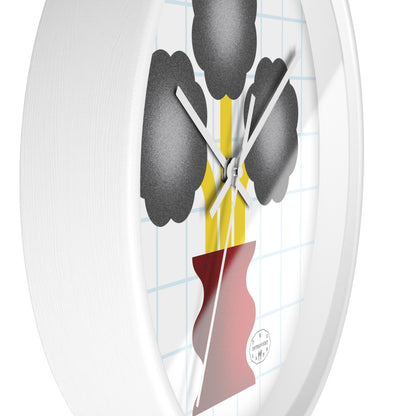 Black Jasmin Flower Wall Clock (White)