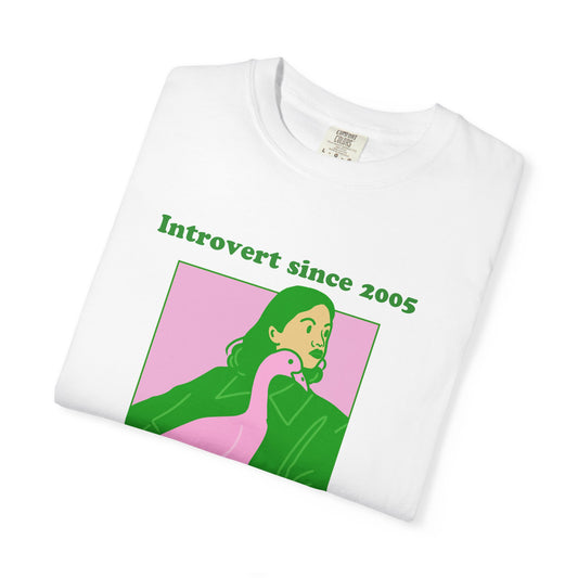 Introvert Since [Birth Year] – DUCK Nr. 1 – Personalized Retro Graphic T-Shirt | Unisex Garment-Dyed Tee