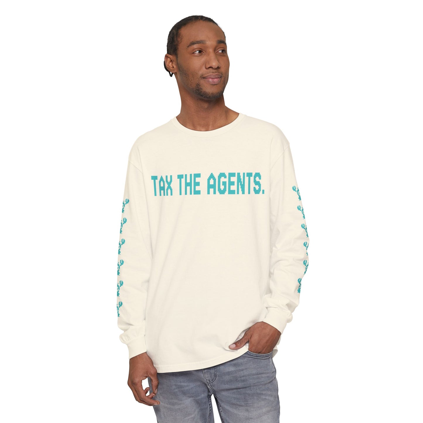 Tax The Agents (Neo Turquoise) — Long Sleeve Tee