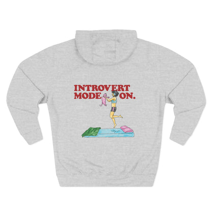 Introvert Mode On Hoodie (Joy) – Cozy Fleece Graphic Sweatshirt for Introverts