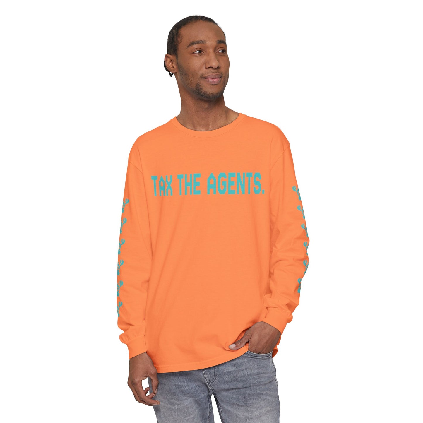 Tax The Agents (Neo Turquoise) — Long Sleeve Tee
