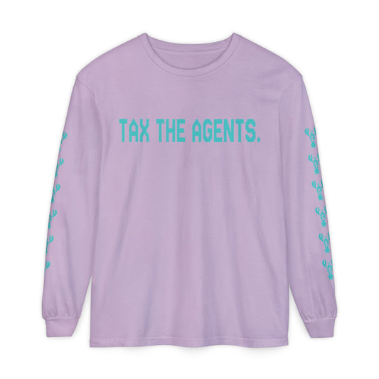Tax The Agents (Neo Turquoise) — Long Sleeve Tee
