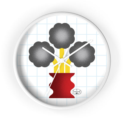 Black Jasmin Flower Wall Clock (White)