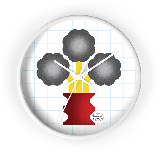 Black Jasmin Flower Wall Clock (White)