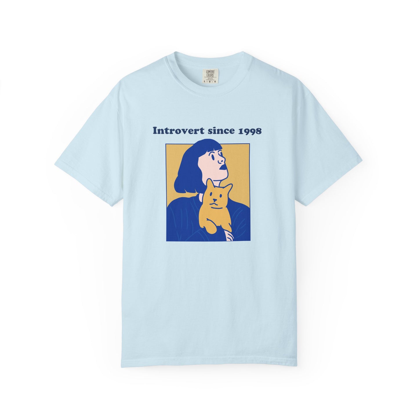 Introvert Since [Birth Year] – CAT Nr. 2 – Personalized Retro Graphic T-Shirt | Unisex Garment-Dyed Tee