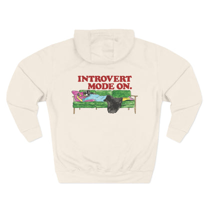 Introvert Mode On Hoodie (Recharge) – Cozy Fleece Graphic Sweatshirt for Introverts