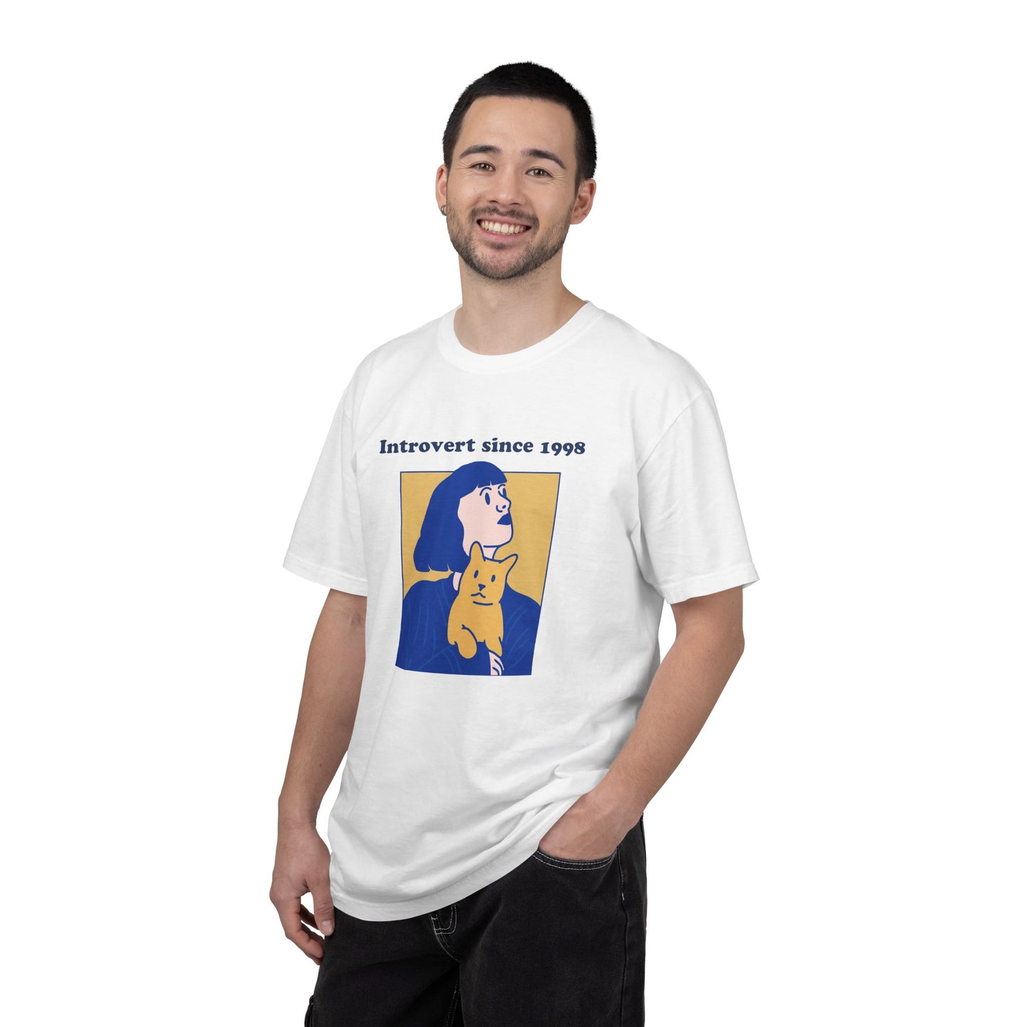 Introvert Since [Birth Year] – CAT Nr. 2 – Personalized Retro Graphic T-Shirt | Unisex Garment-Dyed Tee