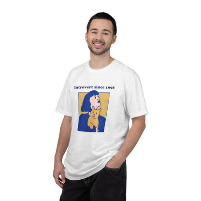 Introvert Since [Birth Year] – CAT Nr. 2 – Personalized Retro Graphic T-Shirt | Unisex Garment-Dyed Tee
