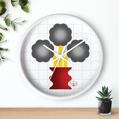 Black Jasmin Flower Wall Clock (White)