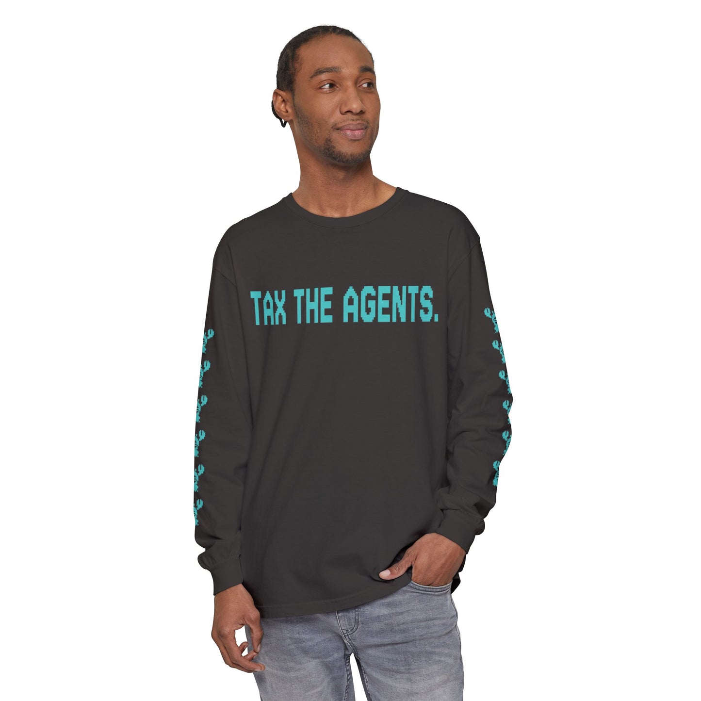 Tax The Agents (Neo Turquoise) — Long Sleeve Tee