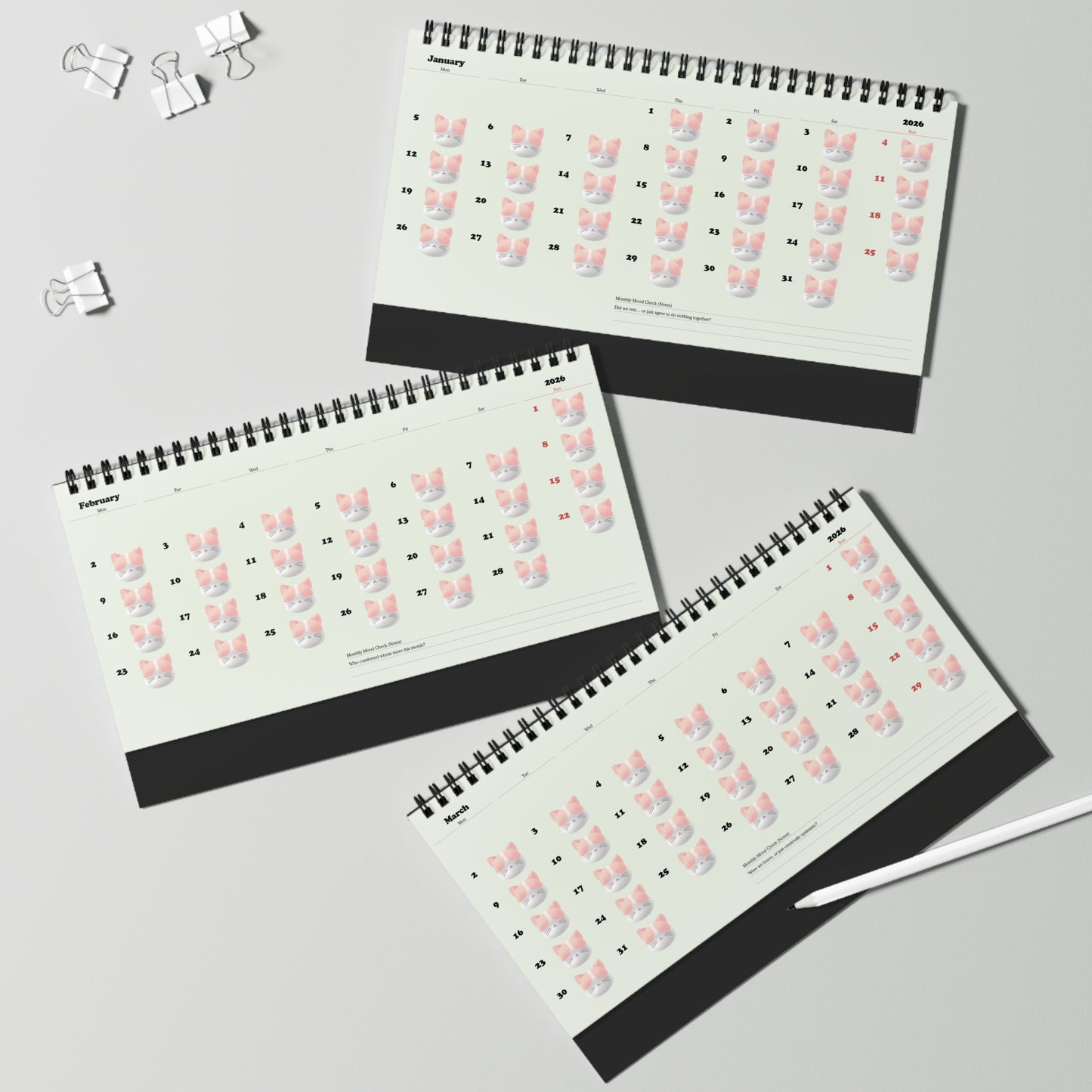 Good Cat, Bad Day — Cat Mood Tracker Desk Calendar 2026