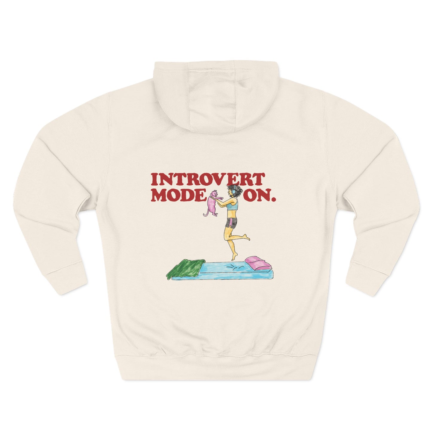 Introvert Mode On Hoodie (Joy) – Cozy Fleece Graphic Sweatshirt for Introverts