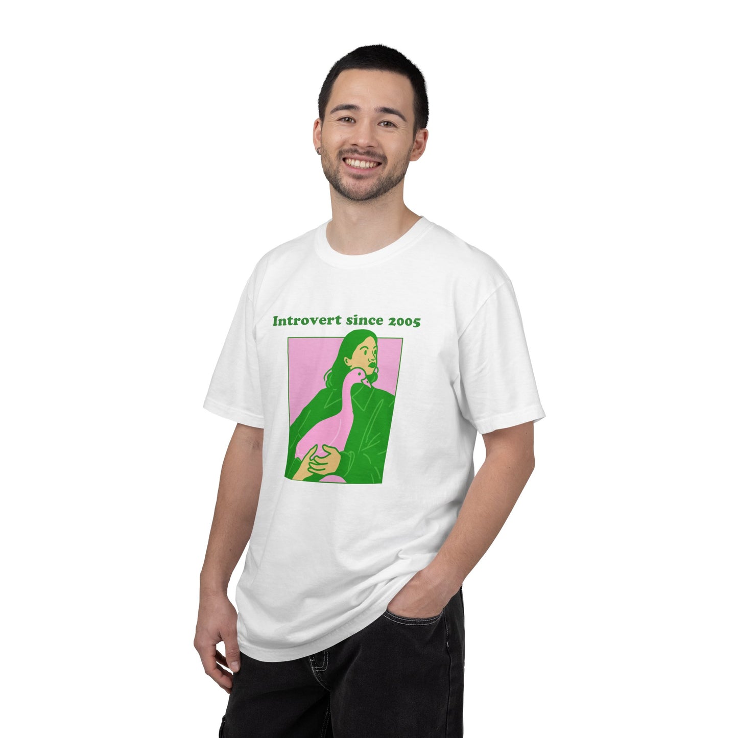 Introvert Since [Birth Year] – DUCK Nr. 1 – Personalized Retro Graphic T-Shirt | Unisex Garment-Dyed Tee
