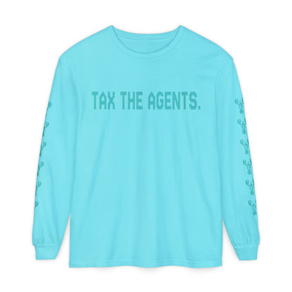 Tax The Agents (Neo Turquoise) — Long Sleeve Tee