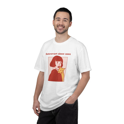Introvert Since [Birth Year] – CAT Nr. 1 - Personalized Retro Graphic T-Shirt | Unisex Garment-Dyed Tee