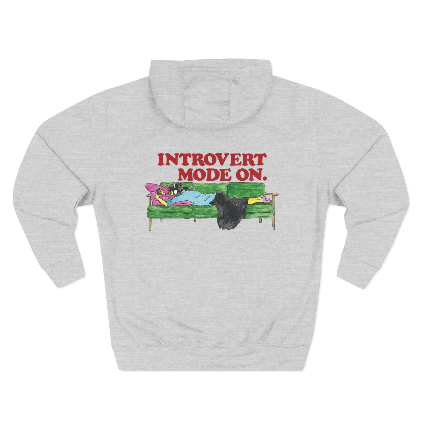 Introvert Mode On Hoodie (Recharge) – Cozy Fleece Graphic Sweatshirt for Introverts