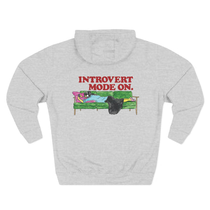 Introvert Mode On Hoodie (Recharge) – Cozy Fleece Graphic Sweatshirt for Introverts