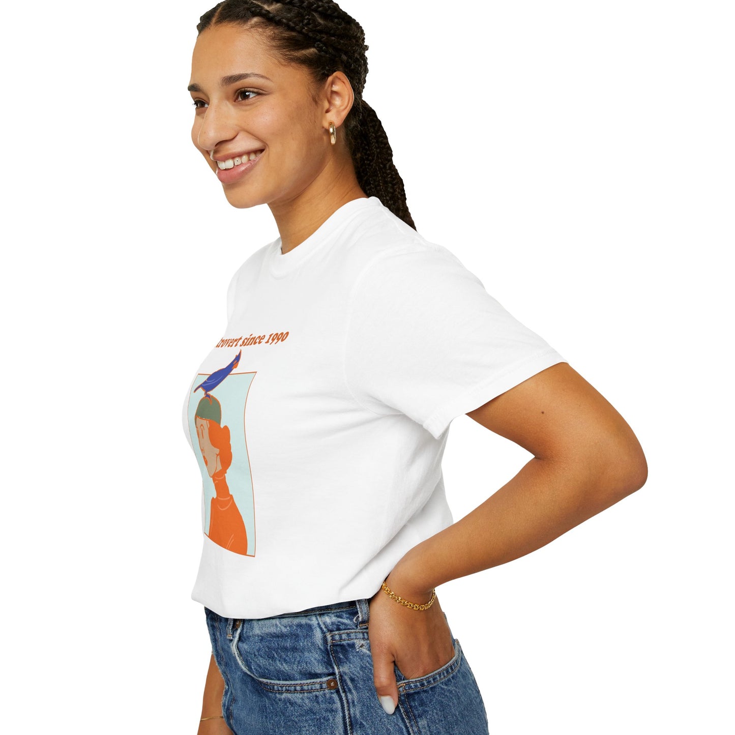 Introvert Since [Birth Year] – BIRD Nr. 1 – Personalized Retro Graphic T-Shirt | Unisex Garment-Dyed Tee
