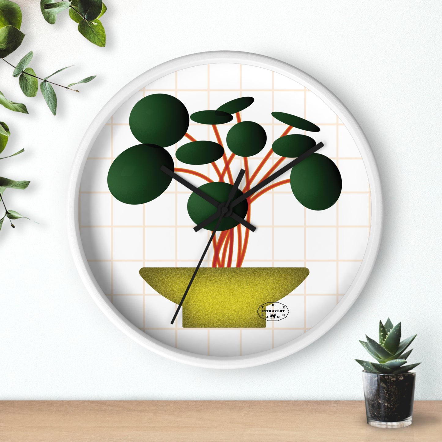 Pilea Plant — Wall Clock