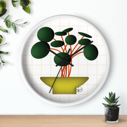 Pilea Plant — Wall Clock