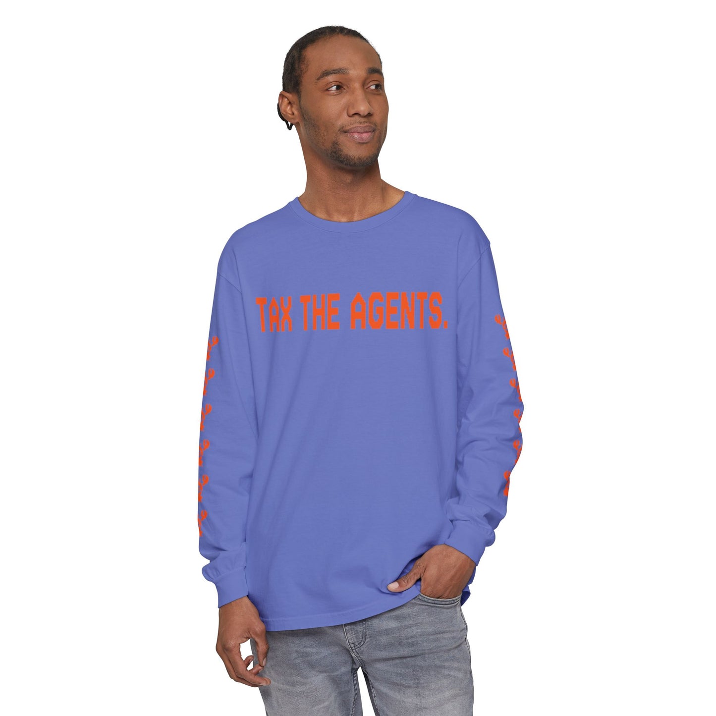 Tax The Agents (Alert Orange) — Long Sleeve Tee