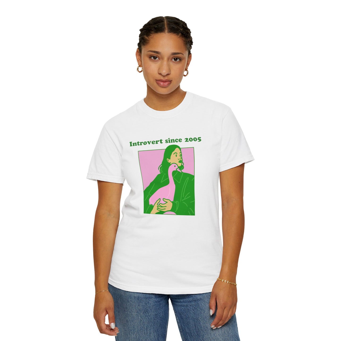 Introvert Since [Birth Year] – DUCK Nr. 1 – Personalized Retro Graphic T-Shirt | Unisex Garment-Dyed Tee