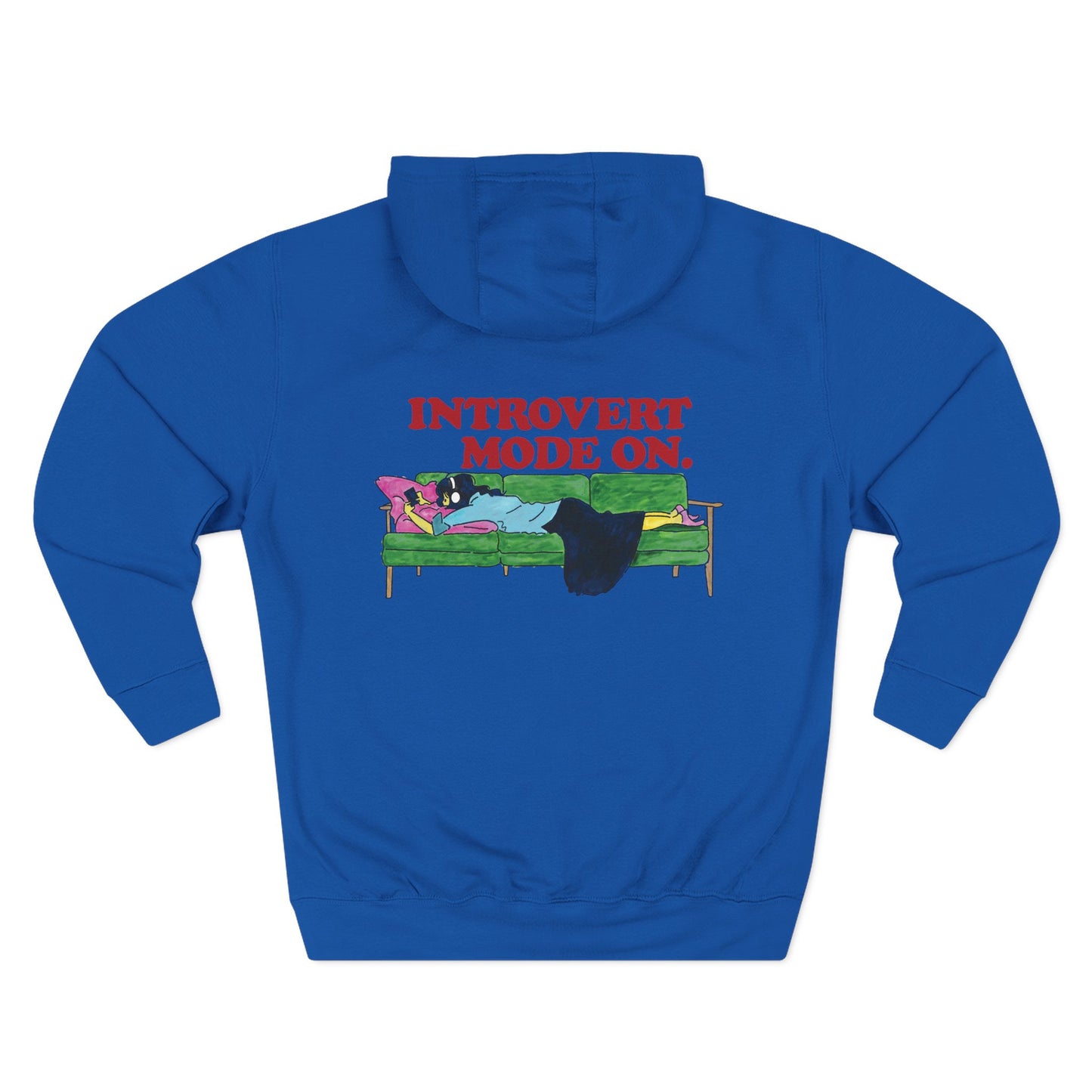 Introvert Mode On Hoodie (Recharge) – Cozy Fleece Graphic Sweatshirt for Introverts