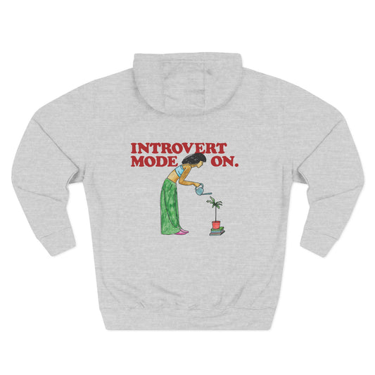 Introvert Mode On Hoodie (Nurture) – Cozy Fleece Graphic Sweatshirt for Introverts