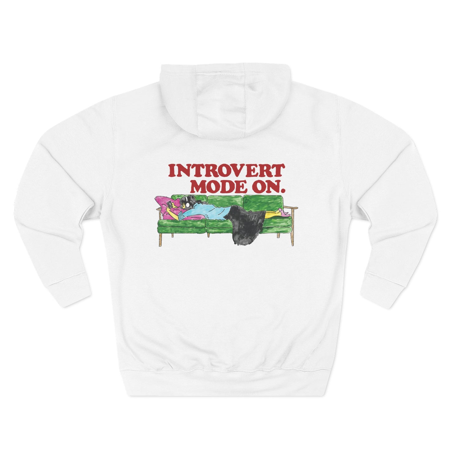 Introvert Mode On Hoodie (Recharge) – Cozy Fleece Graphic Sweatshirt for Introverts