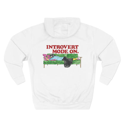 Introvert Mode On Hoodie (Recharge) – Cozy Fleece Graphic Sweatshirt for Introverts