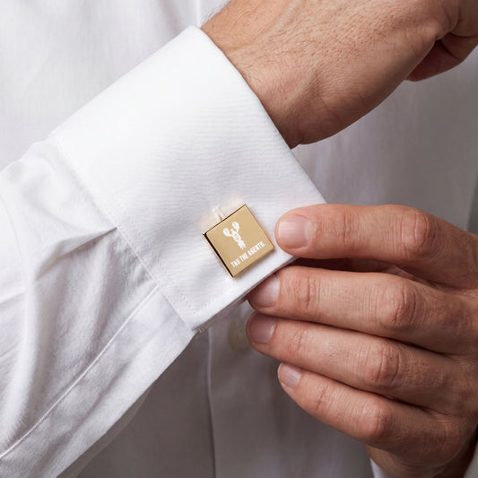 Tax The Agents — Laser Engraved Square Cufflinks (Silver or Gold)