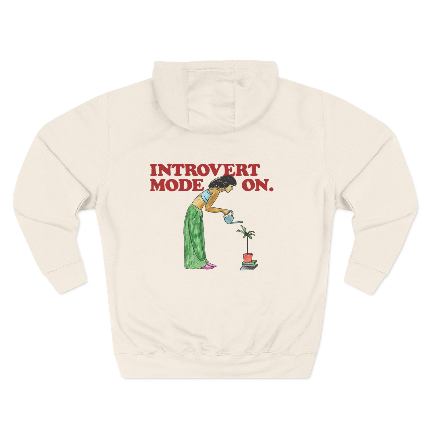 Introvert Mode On Hoodie (Nurture) – Cozy Fleece Graphic Sweatshirt for Introverts