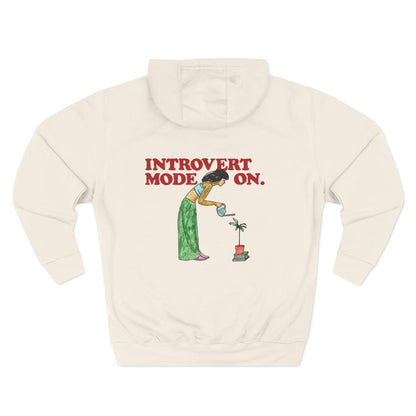 Introvert Mode On Hoodie (Nurture) – Cozy Fleece Graphic Sweatshirt for Introverts