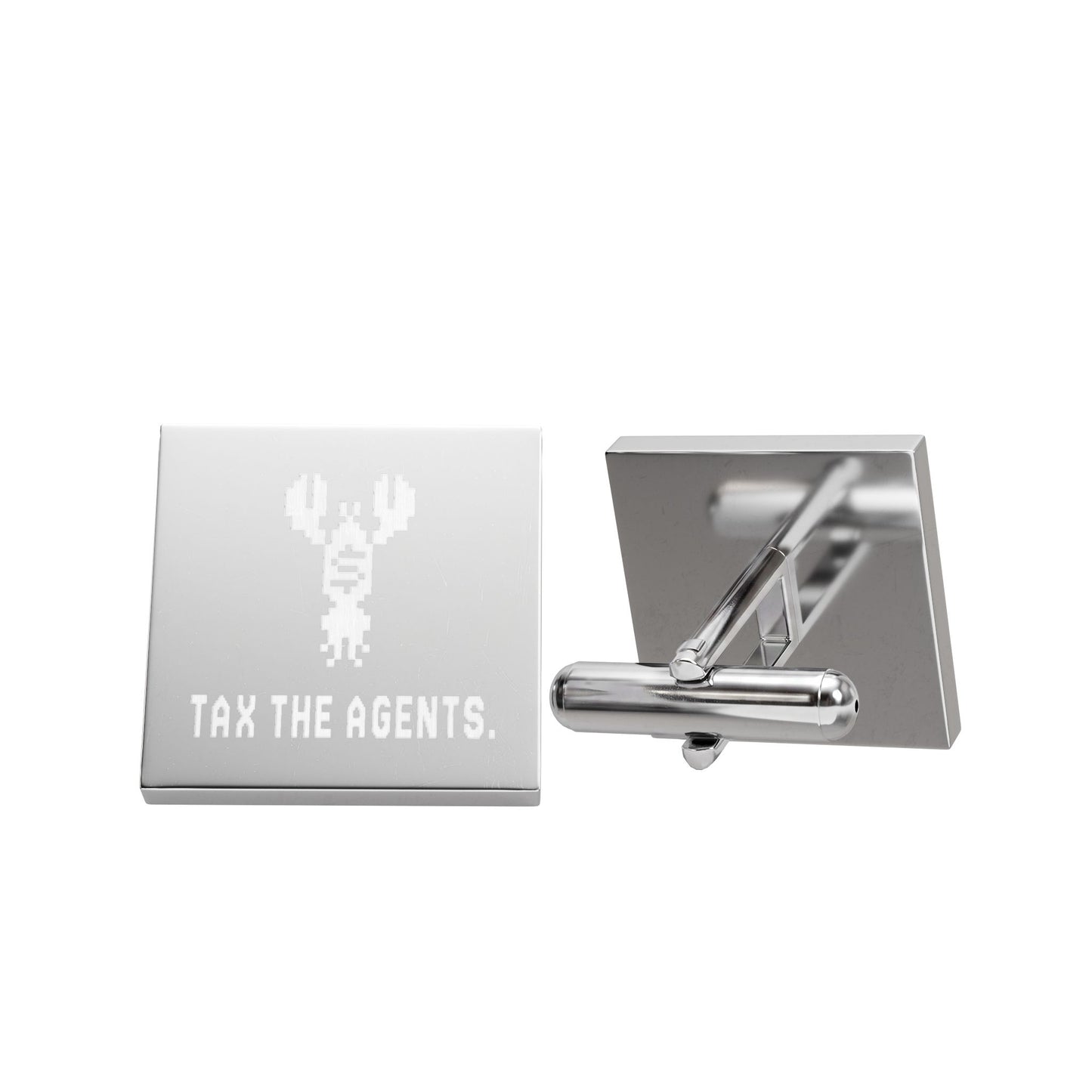 Tax The Agents — Laser Engraved Square Cufflinks (Silver or Gold)