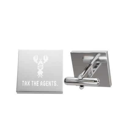 Tax The Agents — Laser Engraved Square Cufflinks (Silver or Gold)