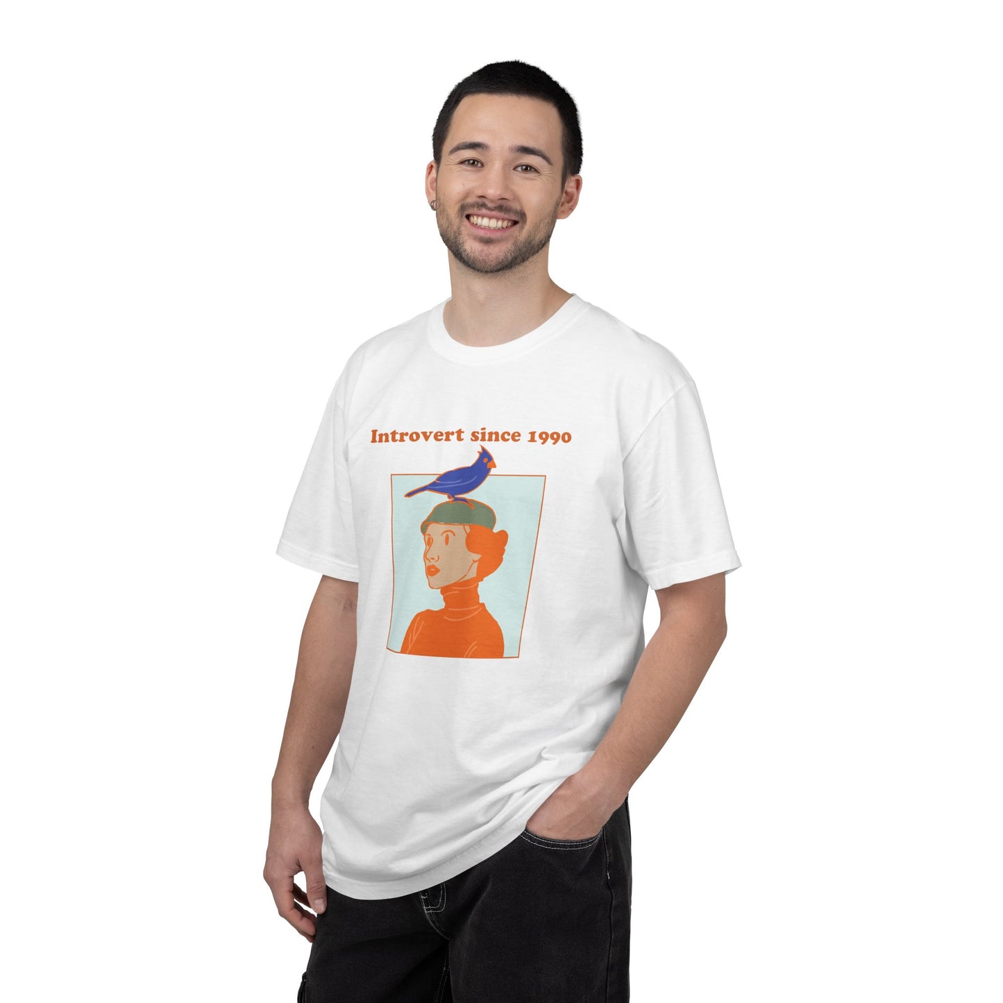 Introvert Since [Birth Year] – BIRD Nr. 1 – Personalized Retro Graphic T-Shirt | Unisex Garment-Dyed Tee